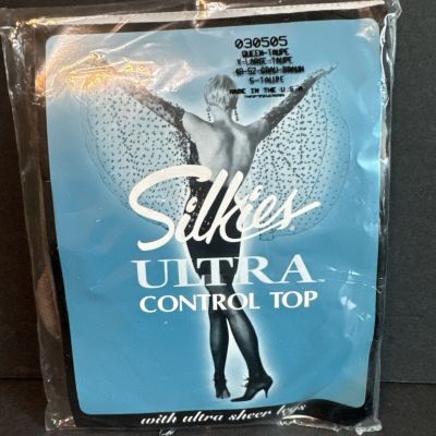 Silkies Ultra Pantyhose Taupe XL Tan Control Top Sheer Leg  Nylons USA